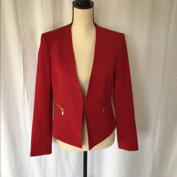 Tahari Jackets & Blazers - Red collarless blazer